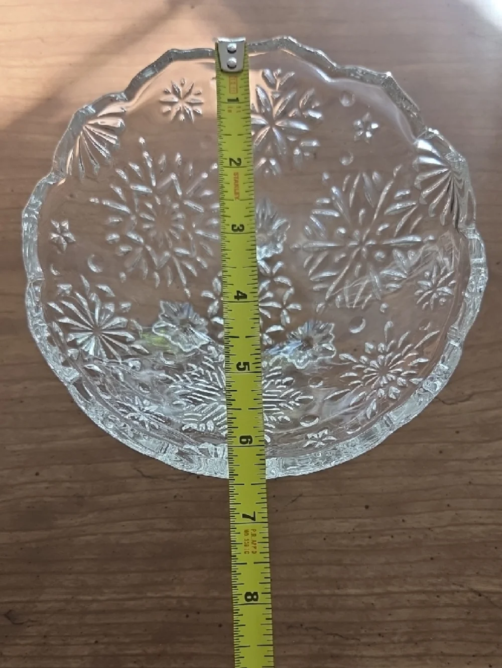 Vintage Mikasa Clear Pressed Glass Floral Snowflake Bowl